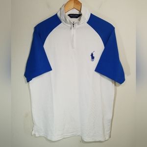 POLO GOLF Ralph Lauren Mock Neck Shirt Men's Size XL White 1/4 Zip Pima Cotton